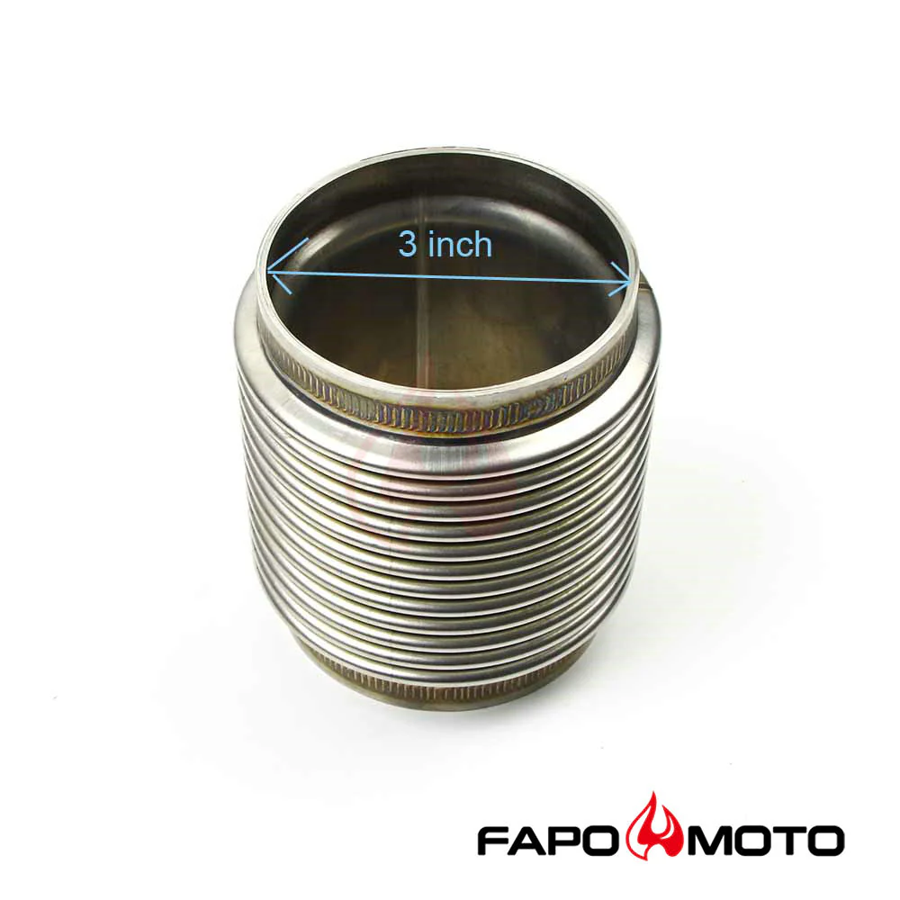 Universal 3  ID 304 STAINLESS wydech FLEX BELLOWS 4  LONG Do 3  Pipe ,ULTRA STRONG FE903010 - zdjęcie 4