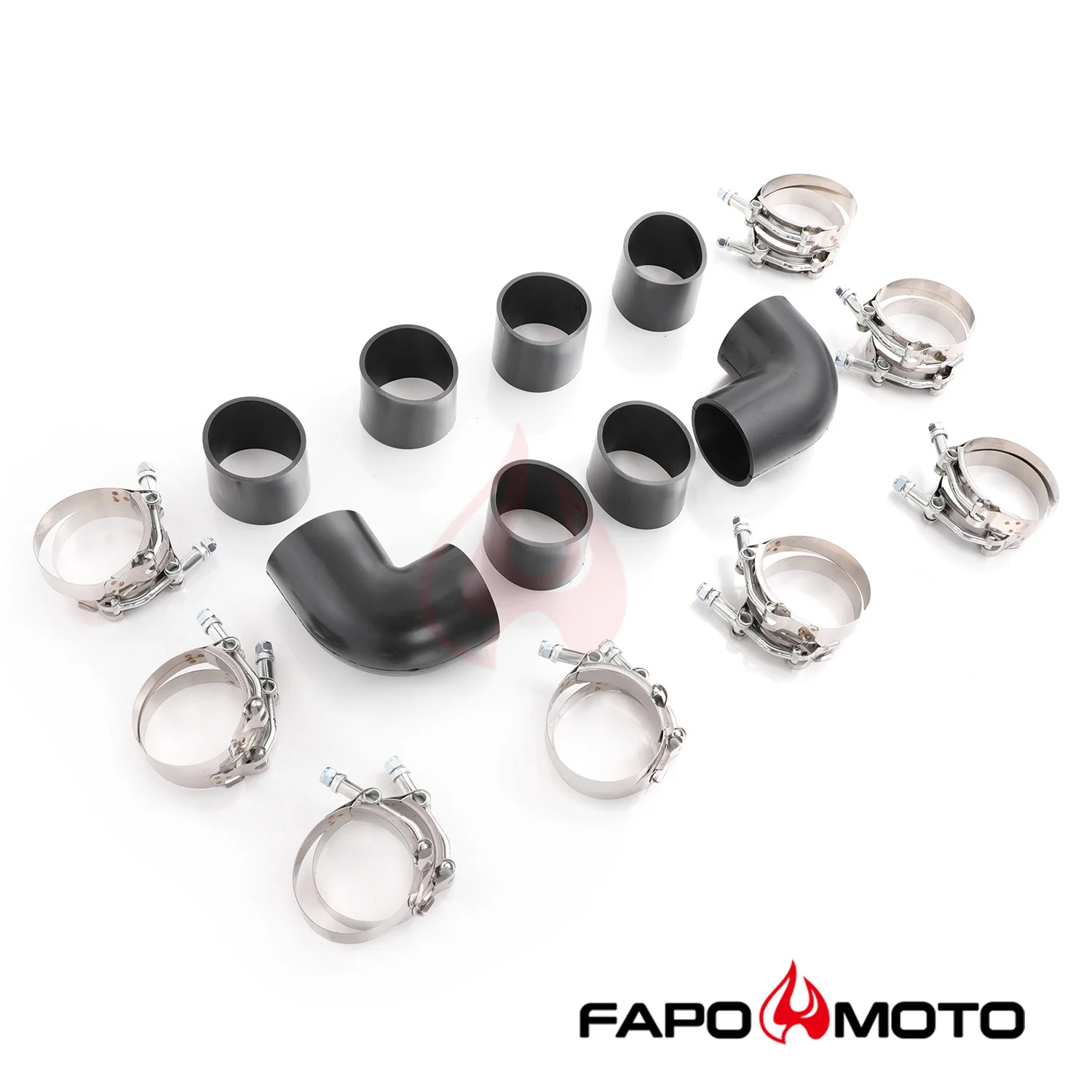 2.5in  63mm turbosprężarka intercooler Pipe Kit Aluminum Polished Hose Clamp DIY black Universal FE559210 - zdjęcie 2