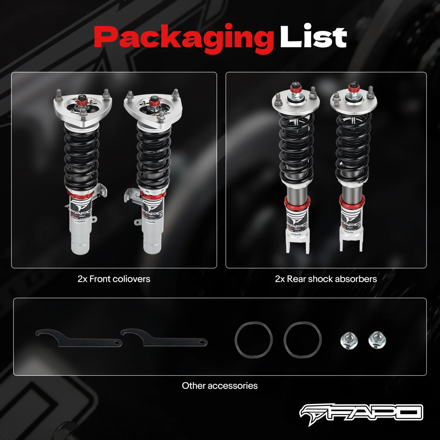 32-stopniowe zawieszenie gwintowane Do Acura TLX 1st Gen UB1/UB2/UB3/UB4 2015-2020 PF012630 - zdjęcie 11
