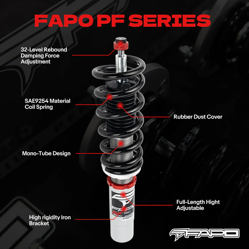 32-Way Adjustable tłumienie Zawieszenie gwintowane do Audi A4 4th Gen FWD B8/8K 2008-2016 & Audi S4 B8/8K 2009-2016 PF014330 - zdjęcie 3