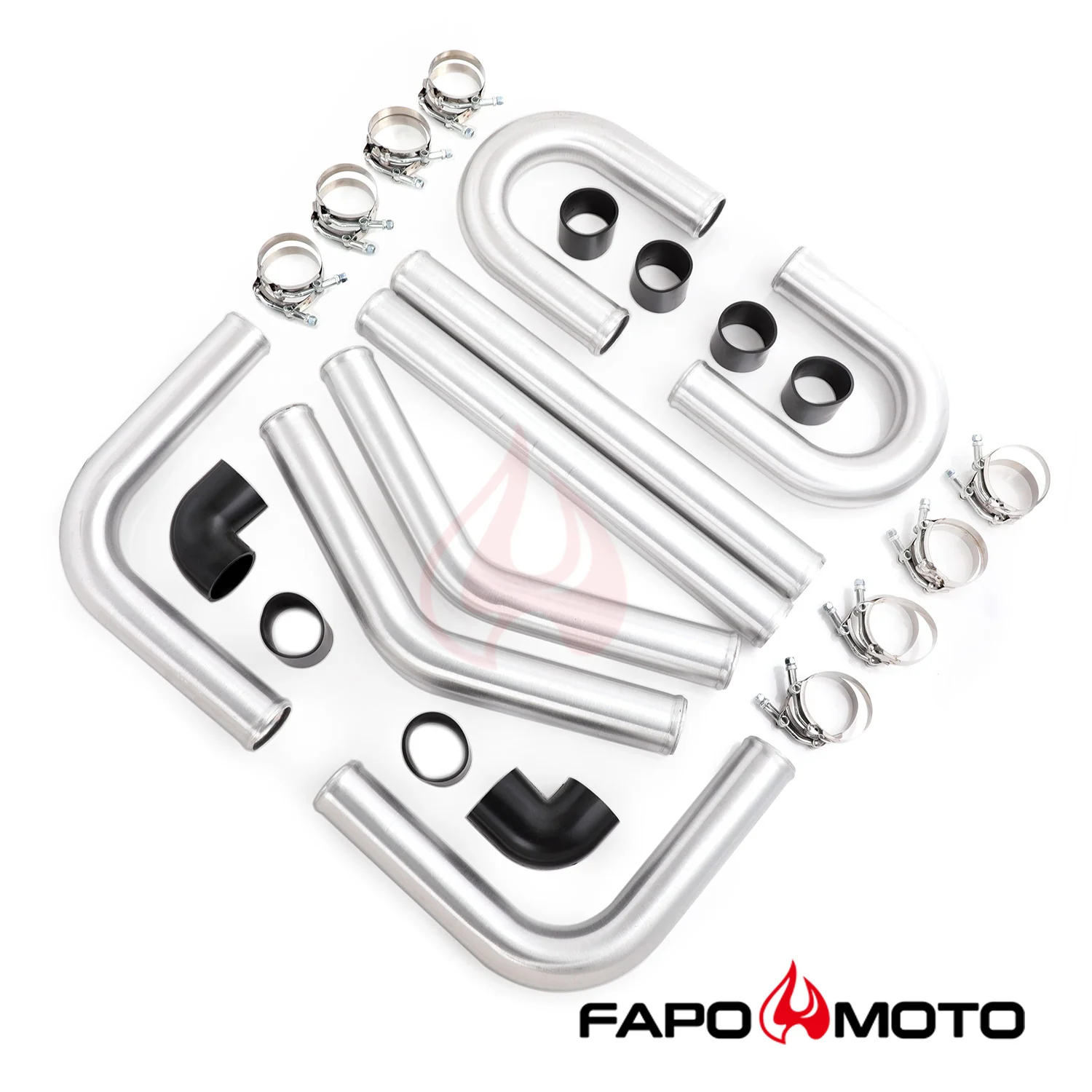 2.5in  63mm turbosprężarka intercooler Pipe Kit Aluminum Polished Hose Clamp DIY black Universal FE559210