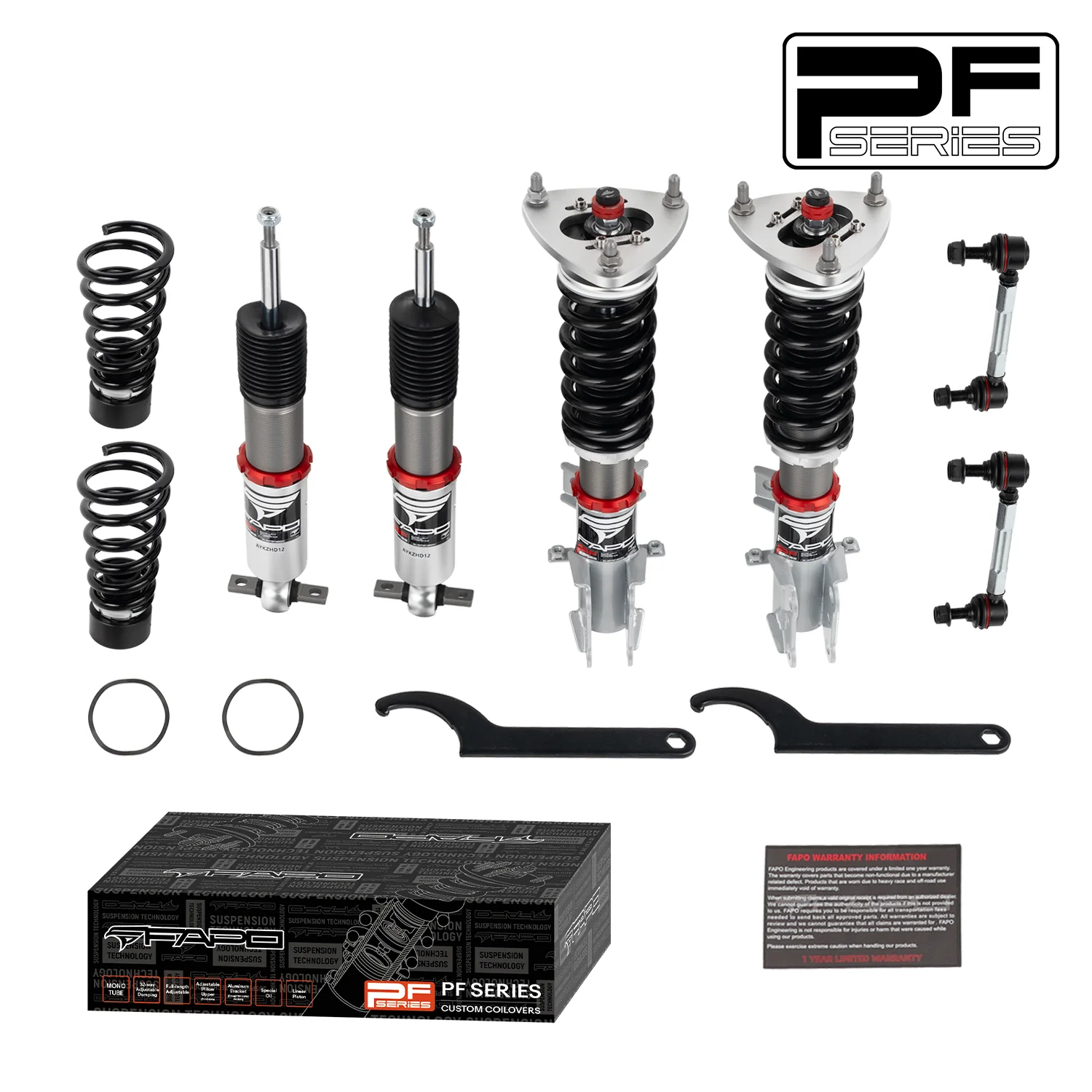 32-Way Adjustable tłumienie Zawieszenie gwintowane do Ford Mustang 6th Gen 2.3T/5.0L (without electronic tłumienie) S550 2015-2023 PF027430