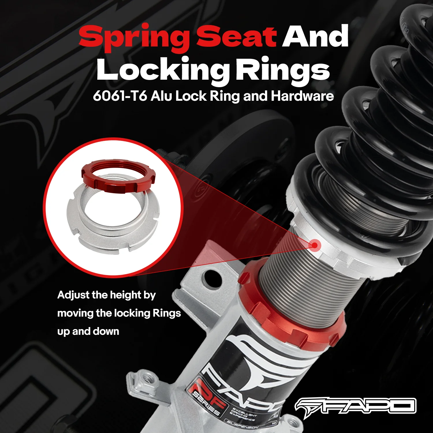 32-Way Adjustable tłumienie Zawieszenie gwintowane do Ford Mustang 6th Gen 2.3T/5.0L (without electronic tłumienie) S550 2015-2023 PF027430 - zdjęcie 6