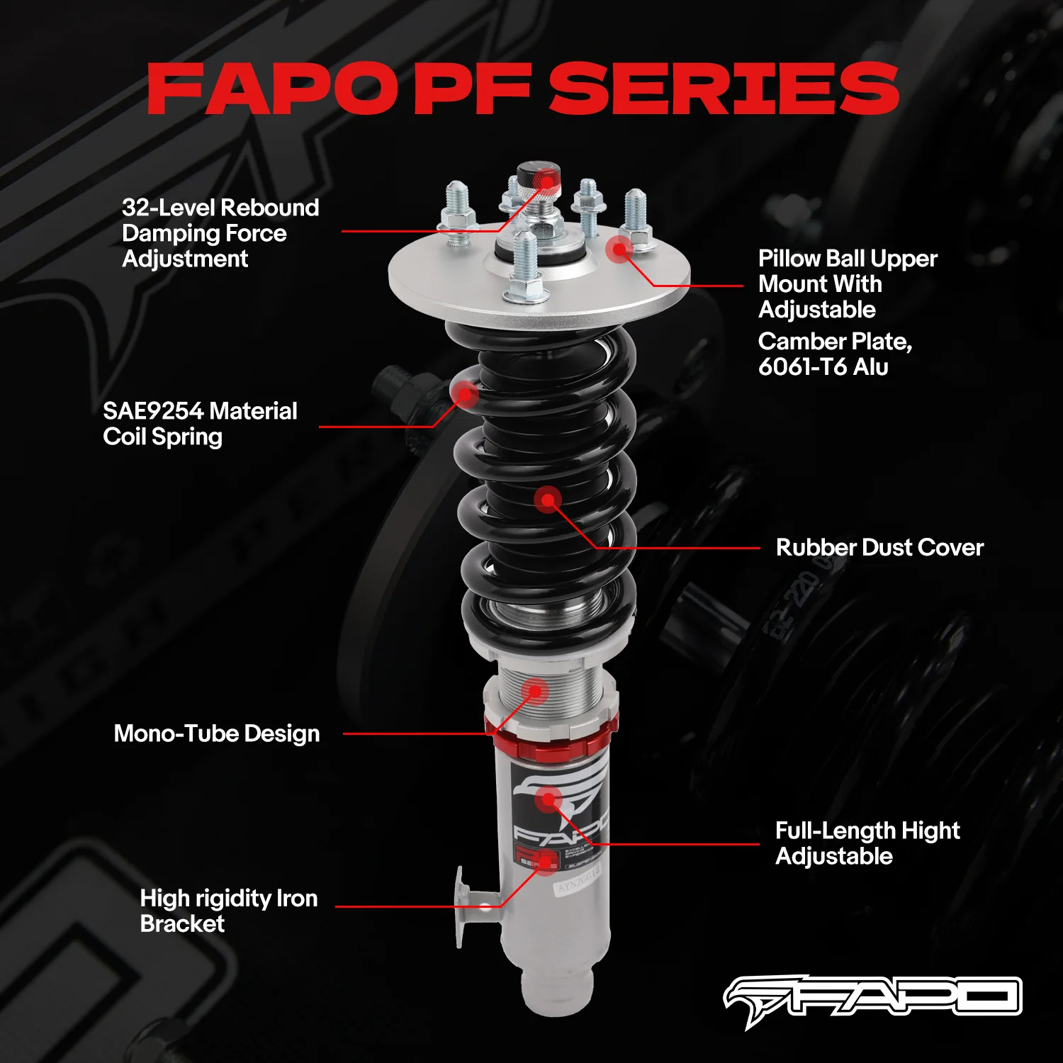 32-stopniowe zawieszenie gwintowane Do HONDA ACCORD 2003-2007 ACURA TSX 2004-2008 PF012320 - zdjęcie 2