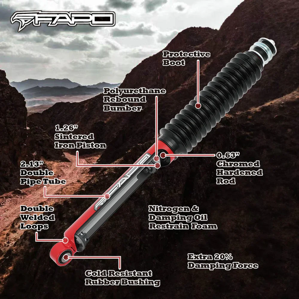 FAPO Front 4-6 in Lift Struts Do Dodge Ram 1500 wydłużony Crew Cab Pickup 2006-2008 PA190610 - zdjęcie 2