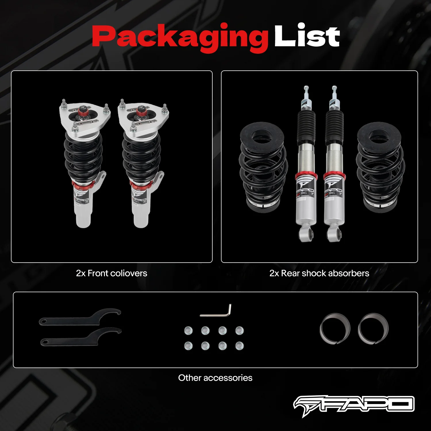 32-Way Adjustable tłumienie Zawieszenie gwintowane do Volkswagen Jetta MK7/A7/MQB 2019+ & Golf GTI MK7/A7/MQB 2012-2020 PF004830 - zdjęcie 12