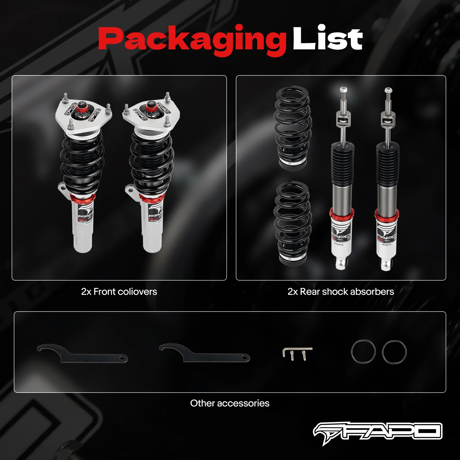 32-stopniowe zawieszenie gwintowane Volkswagen R32 MK5/A5 2008 & VW Rabbit MK5 2006-2009 PF024830 - zdjęcie 11