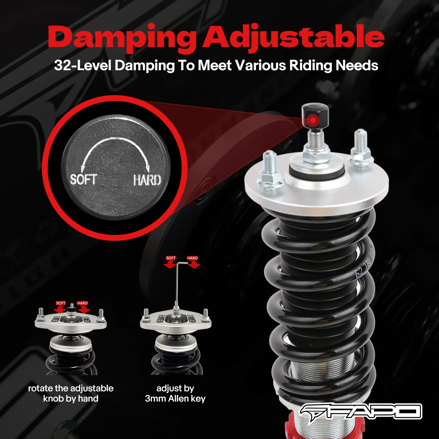 32-stopniowe zawieszenie gwintowane Do HONDA CIVIC 1988-2000 INTEGRA 1990-2001 PF002420 - zdjęcie 4