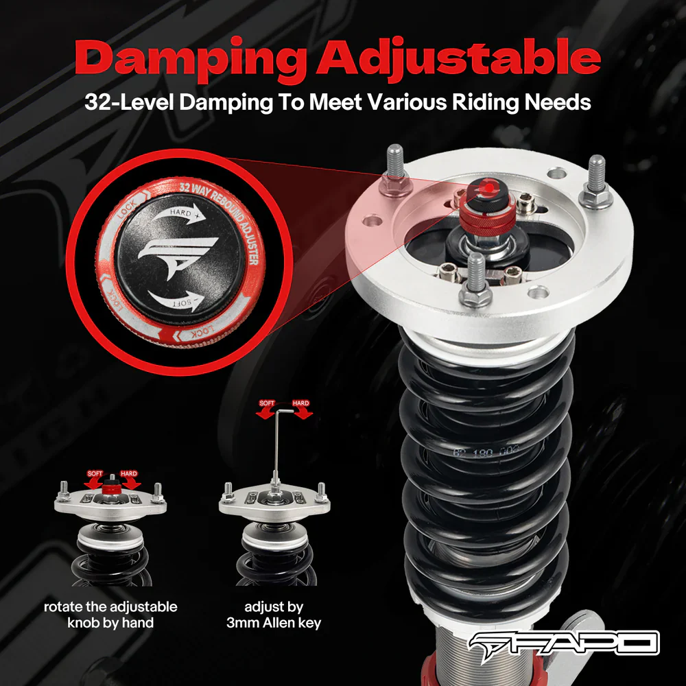 32 level tłumienie zawieszenie gwintowane & Angle Kit Bundle Do BMW E46(Non-M) 1997-2006 PZ006310 + PF006130 - zdjęcie 5