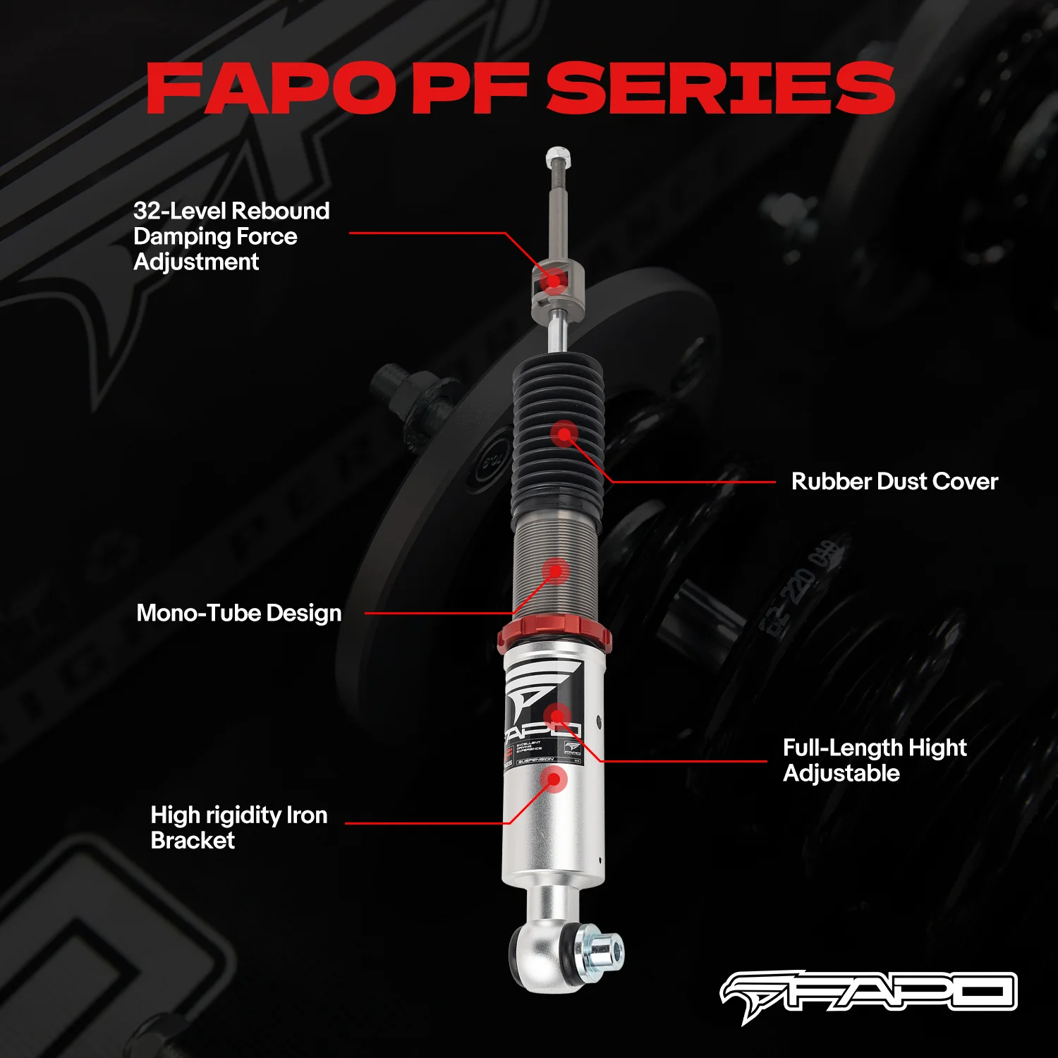 32-stopniowe zawieszenie gwintowane Do Volkswagen Passat FWD B5G/B5.5 1996-2005 & Skoda Superb 1st Gen B5 2001-2008 PF004730 - zdjęcie 2