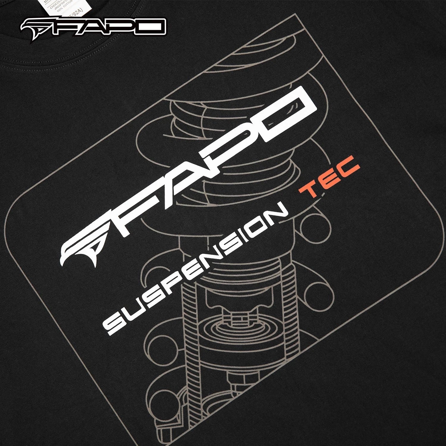 Official FAPO MOTO Adult Black T-Shirt - zdjęcie 5
