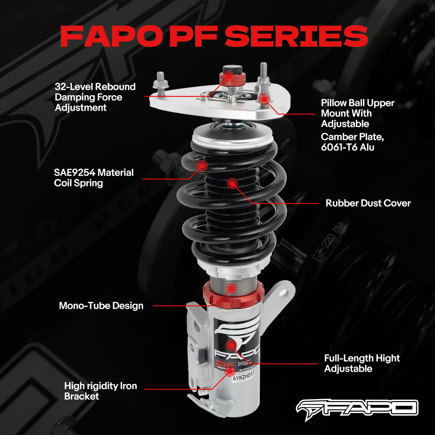 32-stopniowe zawieszenie gwintowane Do Scion FR-S ZN6 2012+ PF000430 - zdjęcie 2